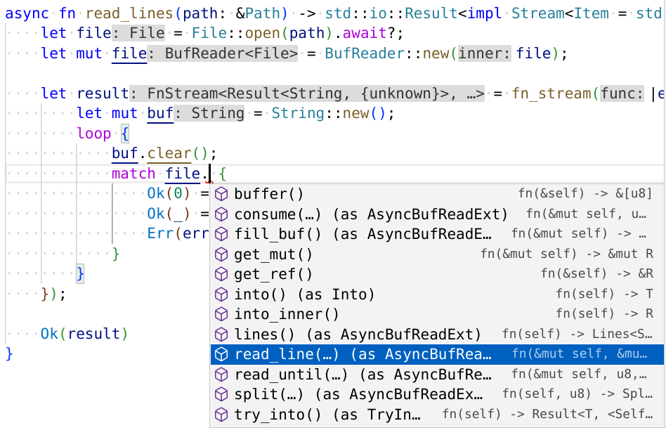 rust-analyzer autocompletion for code inside normal function macro